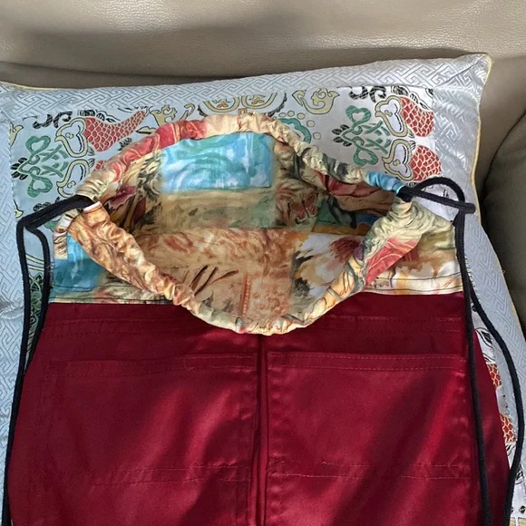 Recycled jeans drawstring backpack bag by helga kerbs - Picture 7 of 7